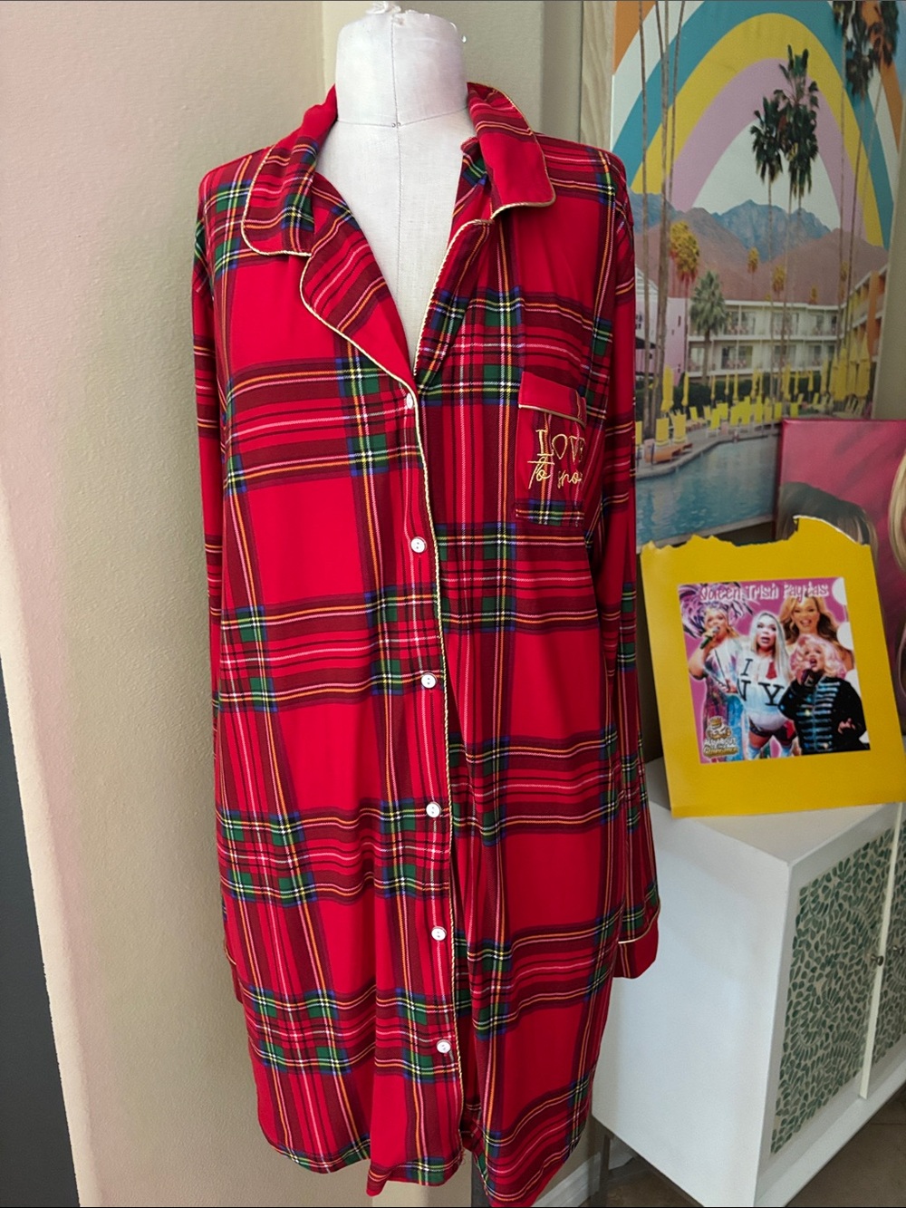Not Tired Plaid “ Love to Snooze Pajamas